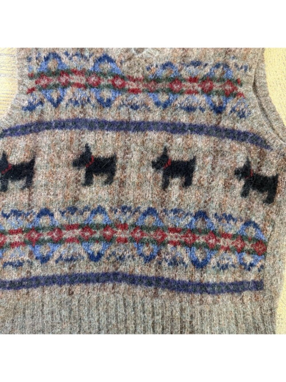 Vintage Polo Ralph Lauren Scottish Terrier Wool Sweater Vest Medium - Picture 3 of 6